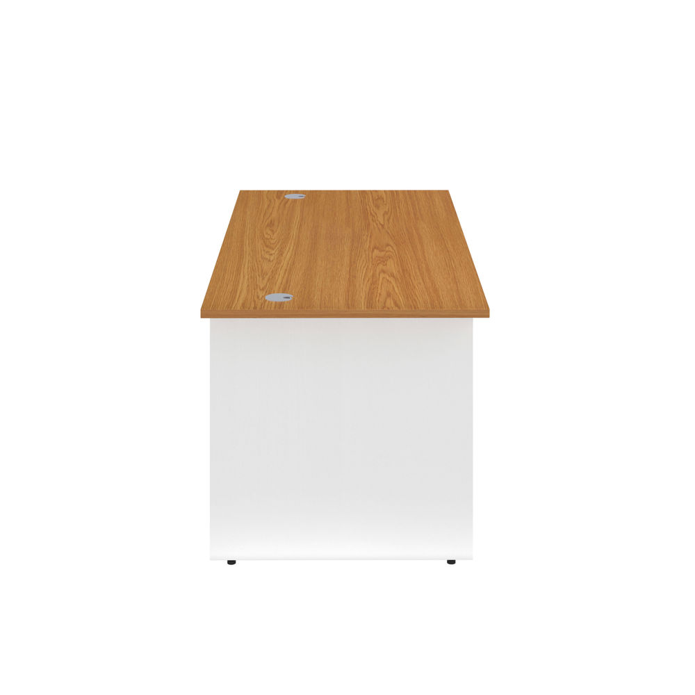 Jemini 1800x800mm Nova Oak/White Rectangular Panel End Desk