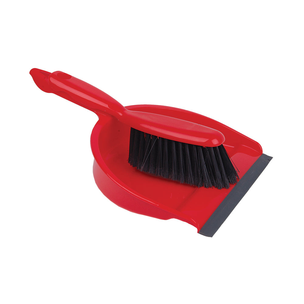 Dustpan and Brush Set Red (Soft bristled handle) 102940RD