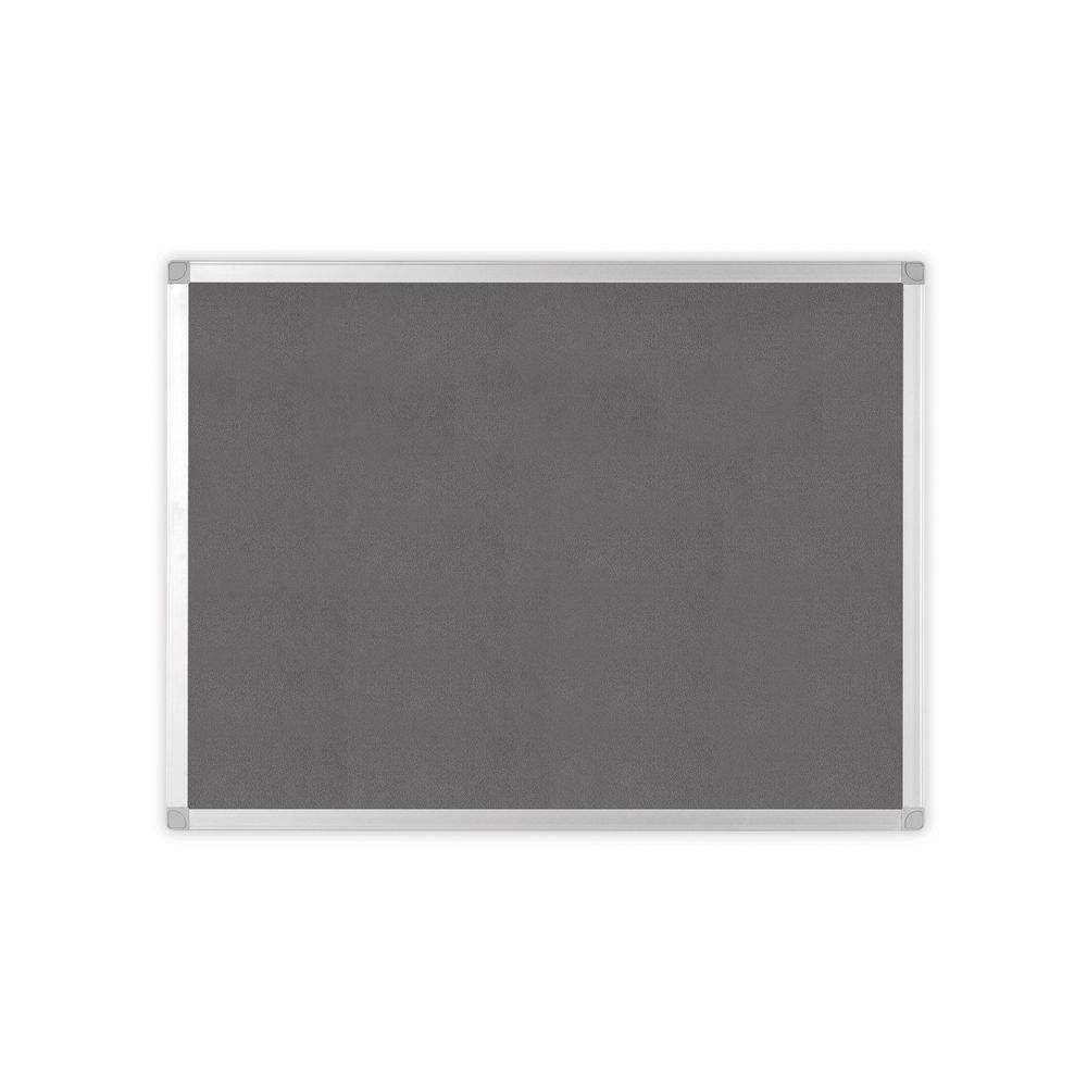 Q-Connect Aluminium Frame Felt Noticeboard with Fixing Kit 900x600mm Grey 9700025