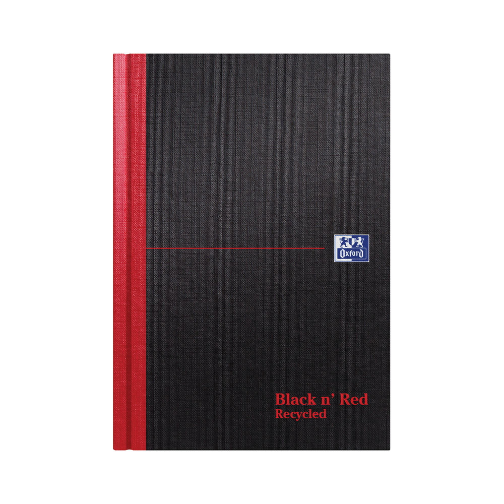 Black n' Red Casebound Ruled Recycled Hardback Notebook 192 Pages A5 (Pack of 5) 100080430