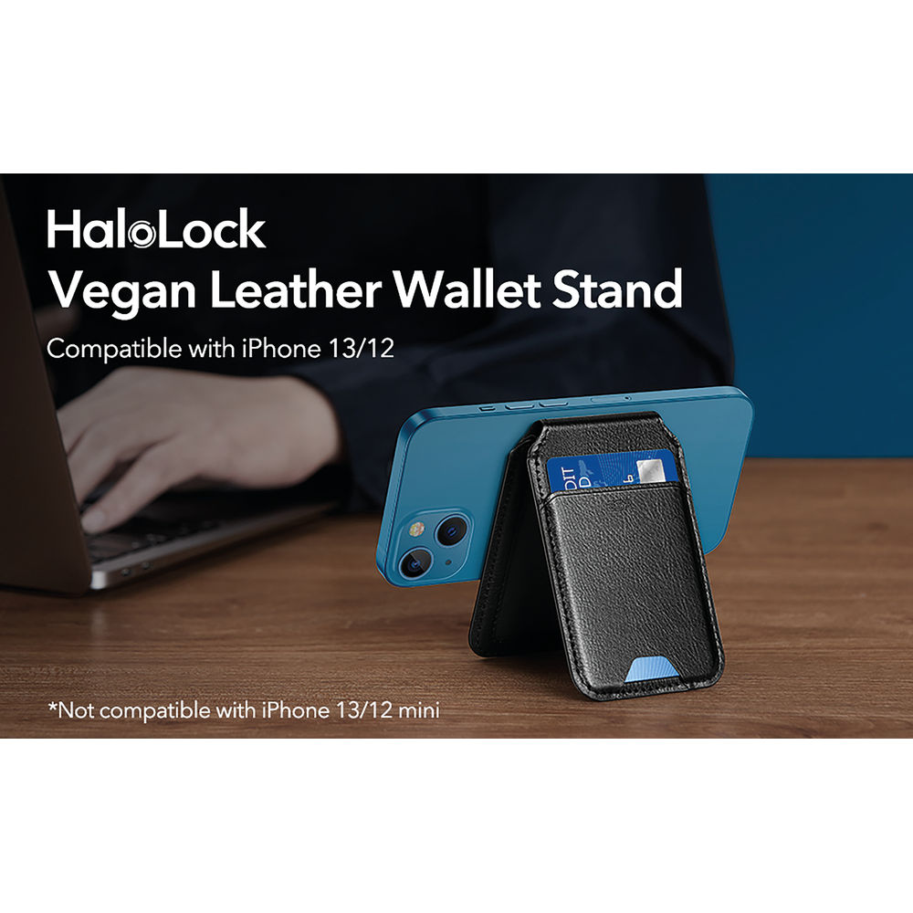 ESR HaloLock Vegan Leather Wallet Stand MagSafe Compatible Black - 2K508B