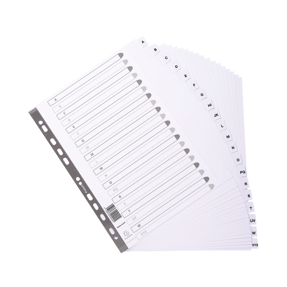 Exacompta Guildhall Mylar Index A-Z A4 White