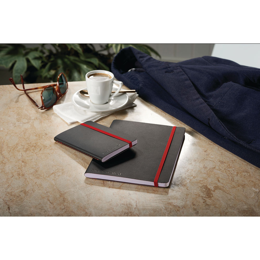 Black n Red Soft Cover Notebook A6 Black