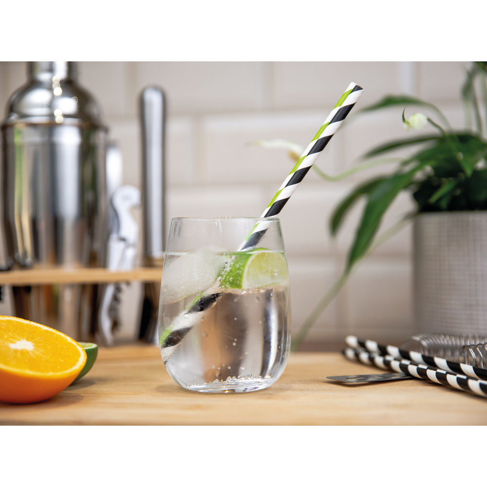 Cheeky Panda Bamboo Paper Straw Black Stripes (Pack of 250)