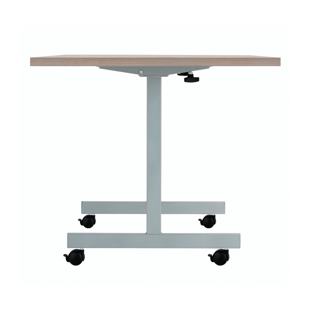 Jemini Rectangular Tilting Table 1600x800x730mm Grey Oak/Silver