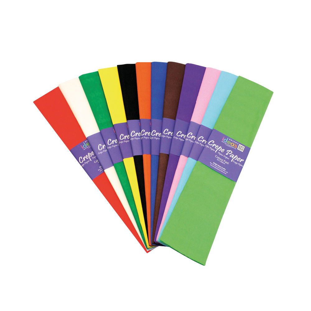 Bright Ideas Crepe Paper Assorted (Pack of 12) BI0568