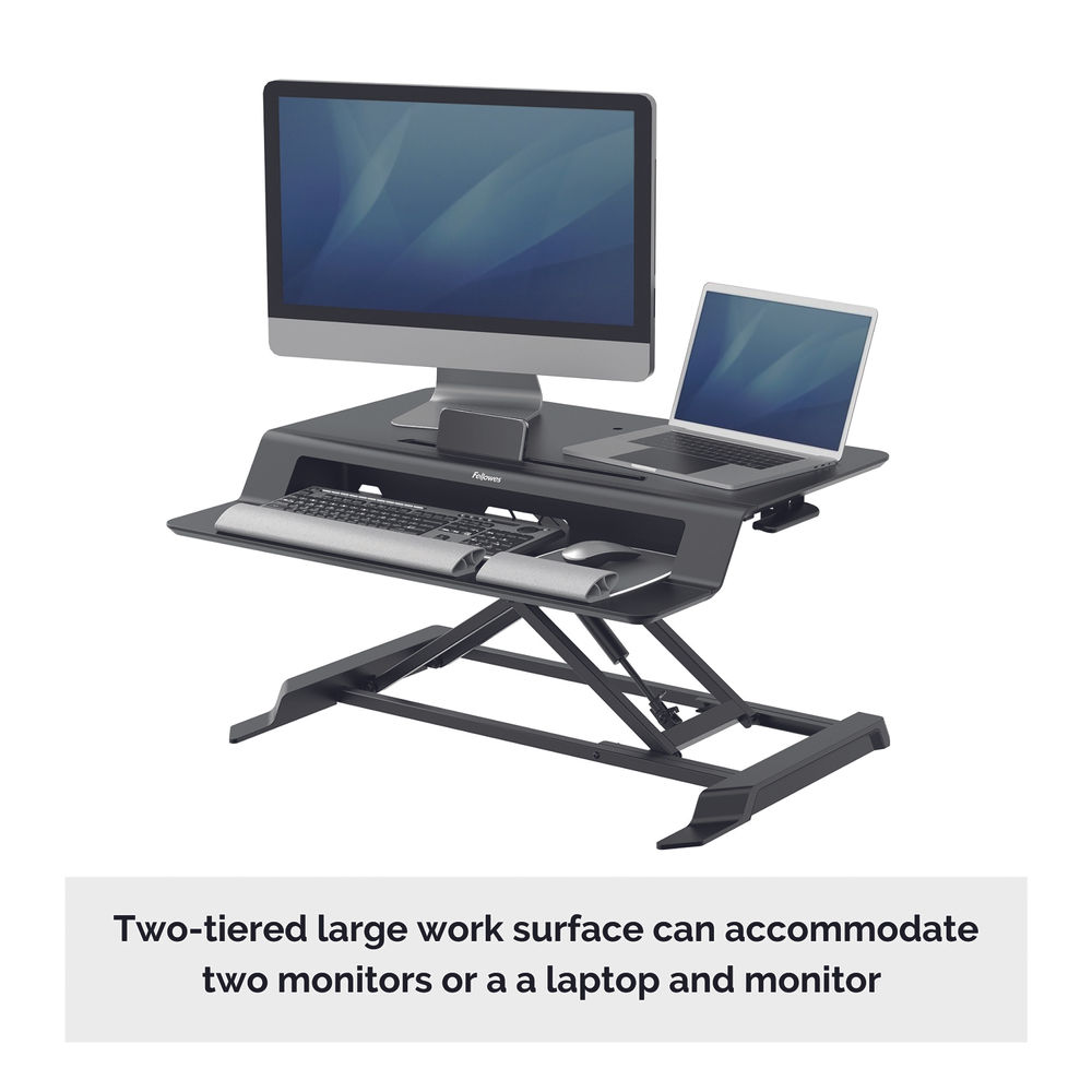 Fellowes Lotus Black LT Sit Stand Workstation