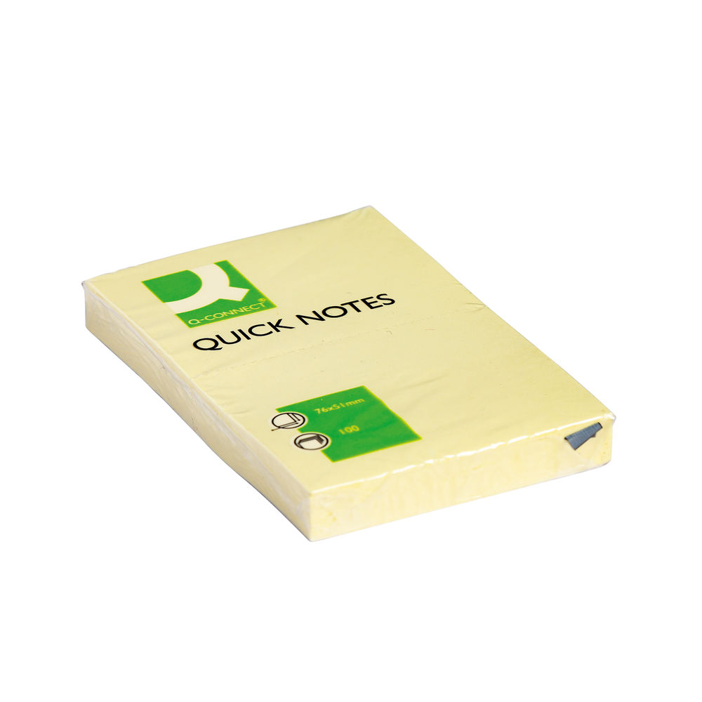Q-Connect Quick Notes 51x76mm Yellow (Pack of 12)
