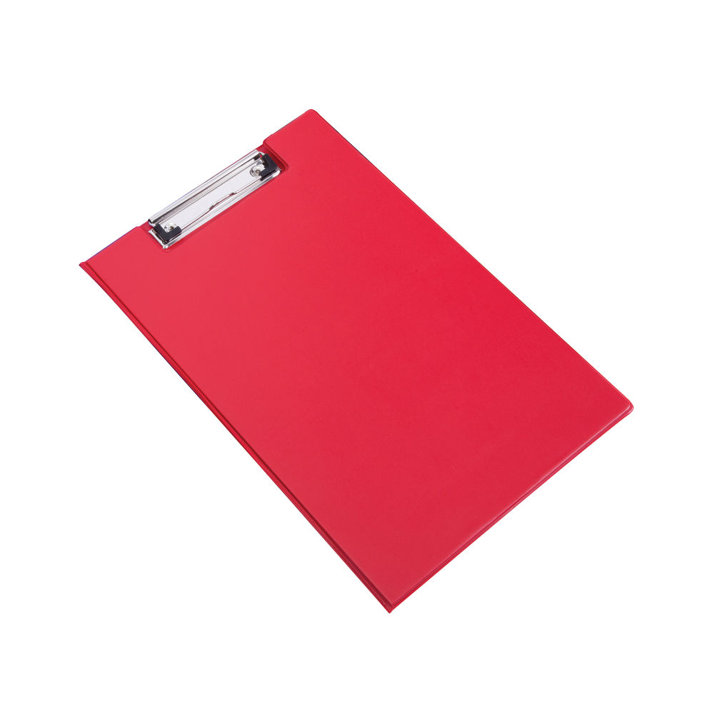 Rapesco Foldover Clipboard with Interior Pocket Foolscap Red VFDCB0R3