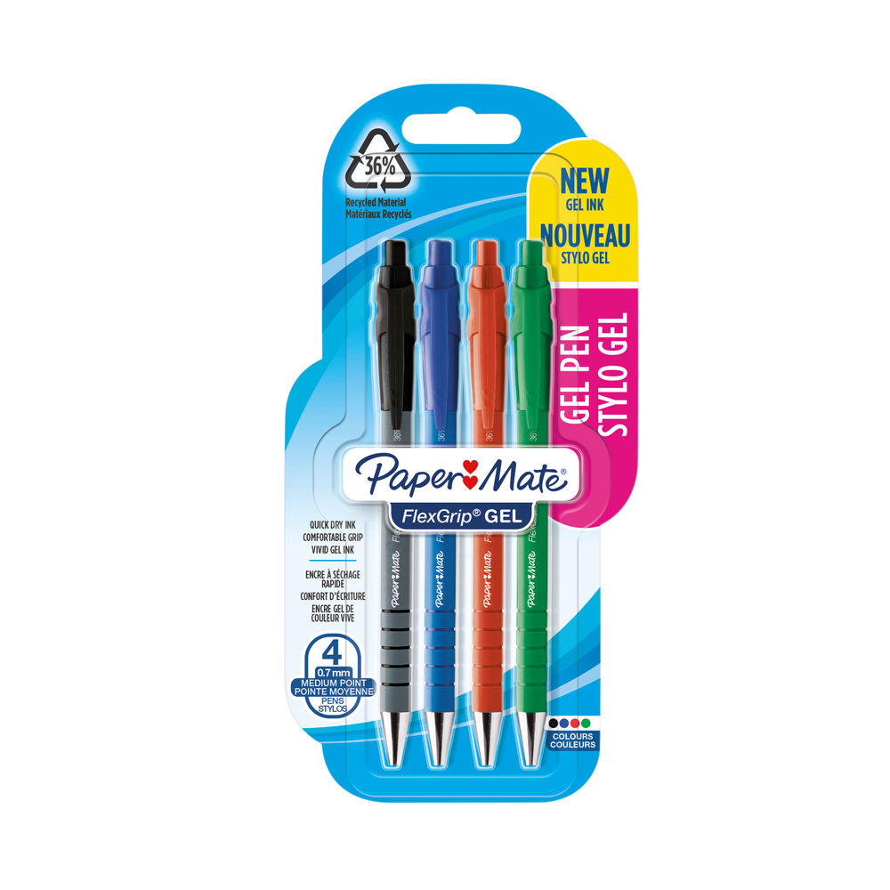 PaperMate FlexGrip Gel Pens Assorted (Pack of 4) 2108216