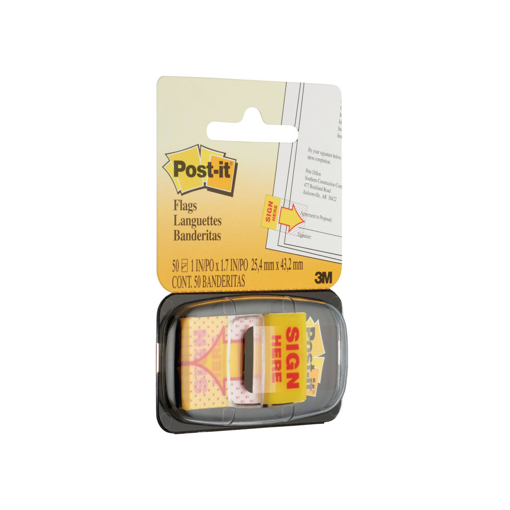 Post-it Yellow Sign Here Index Tabs (Pack of 50)