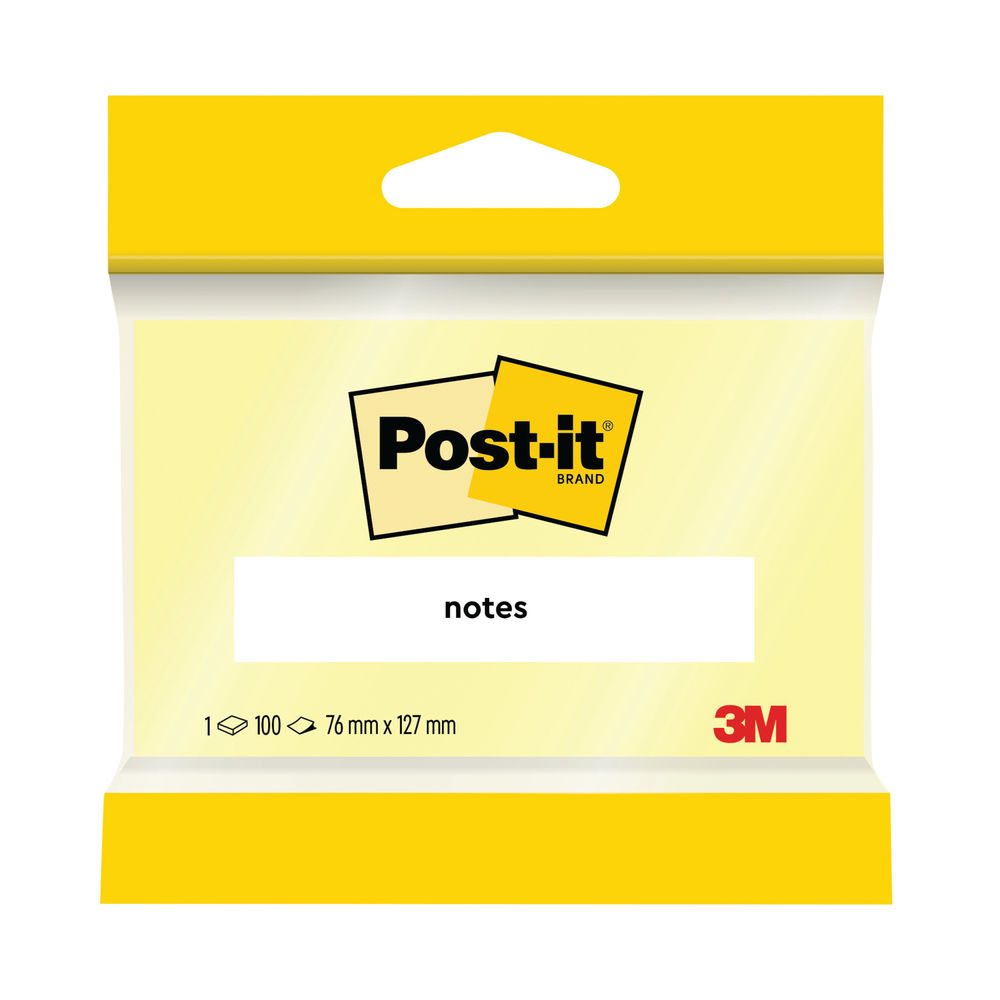 Post-it 76 x 127mm Canary Yellow Notes (Pack of 12) 6830Y