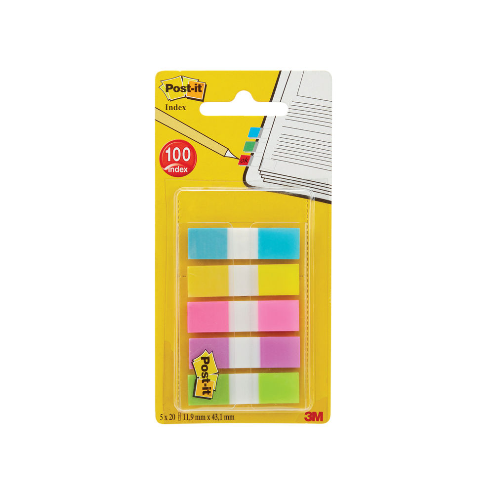 Post-it Index mini 100 marque-pages 12 x 44 mm assortis