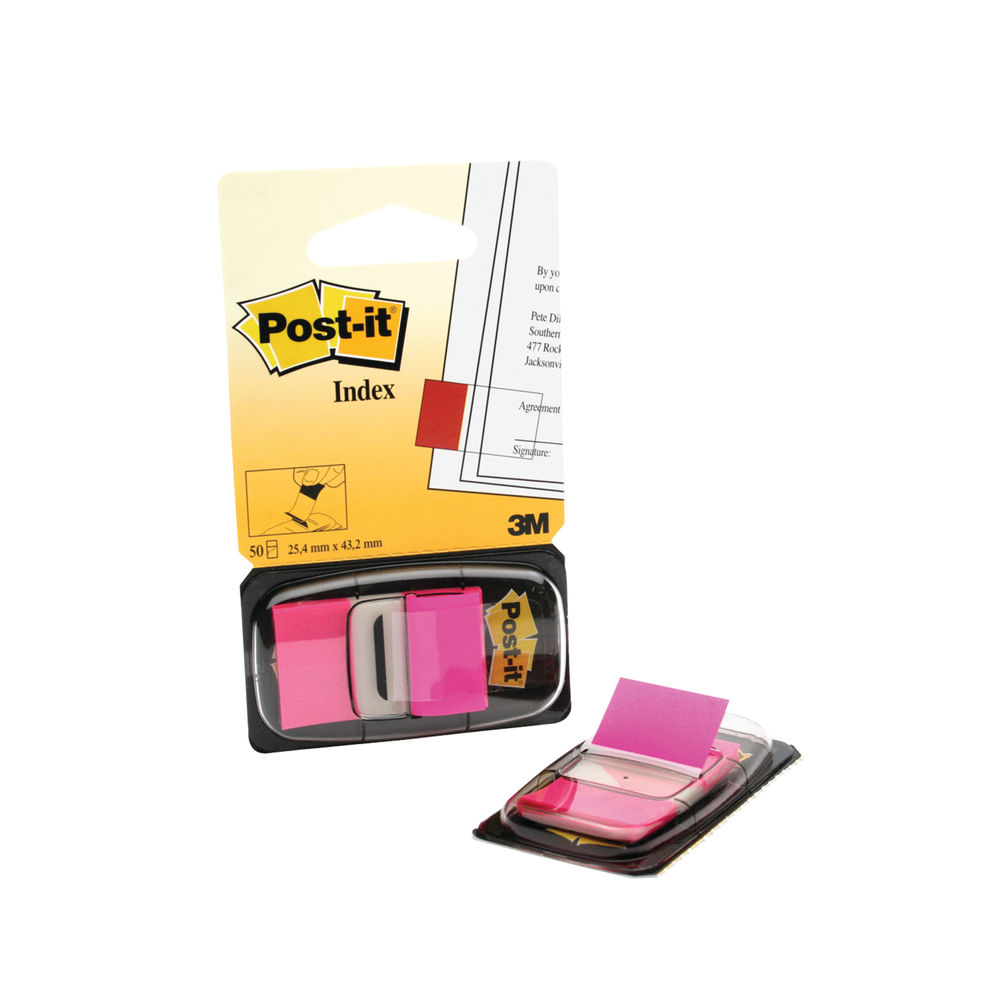 Post-it Bright Pink 25mm Index Tabs (Pack of 600)