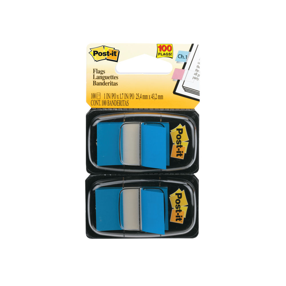 Post-it 25mm Blue Index Tabs, Pack of 100 | 680-B2EU