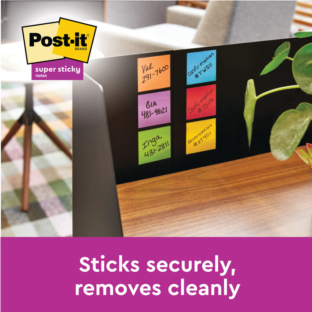 Post-it Super Sticky 76x76mm Carnival (Pack of 12)