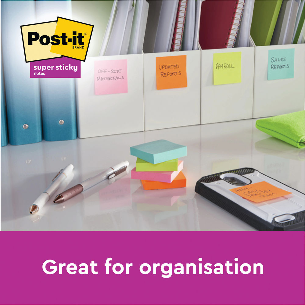 Post-it Super Sticky 76 x 76mm Rio Notes (Pack of 6)