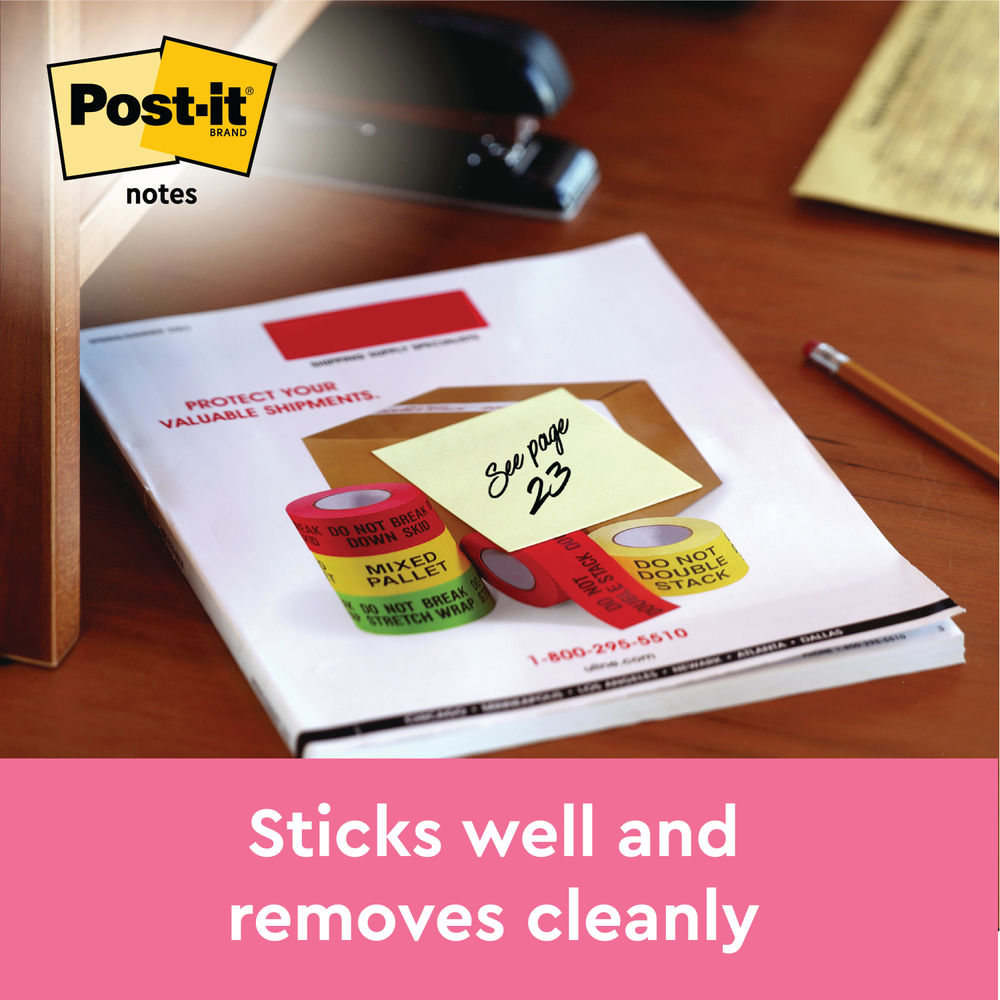 Post-it Z-Notes 76x127mm 100 Sheets Canary Yellow (Pack of 12)