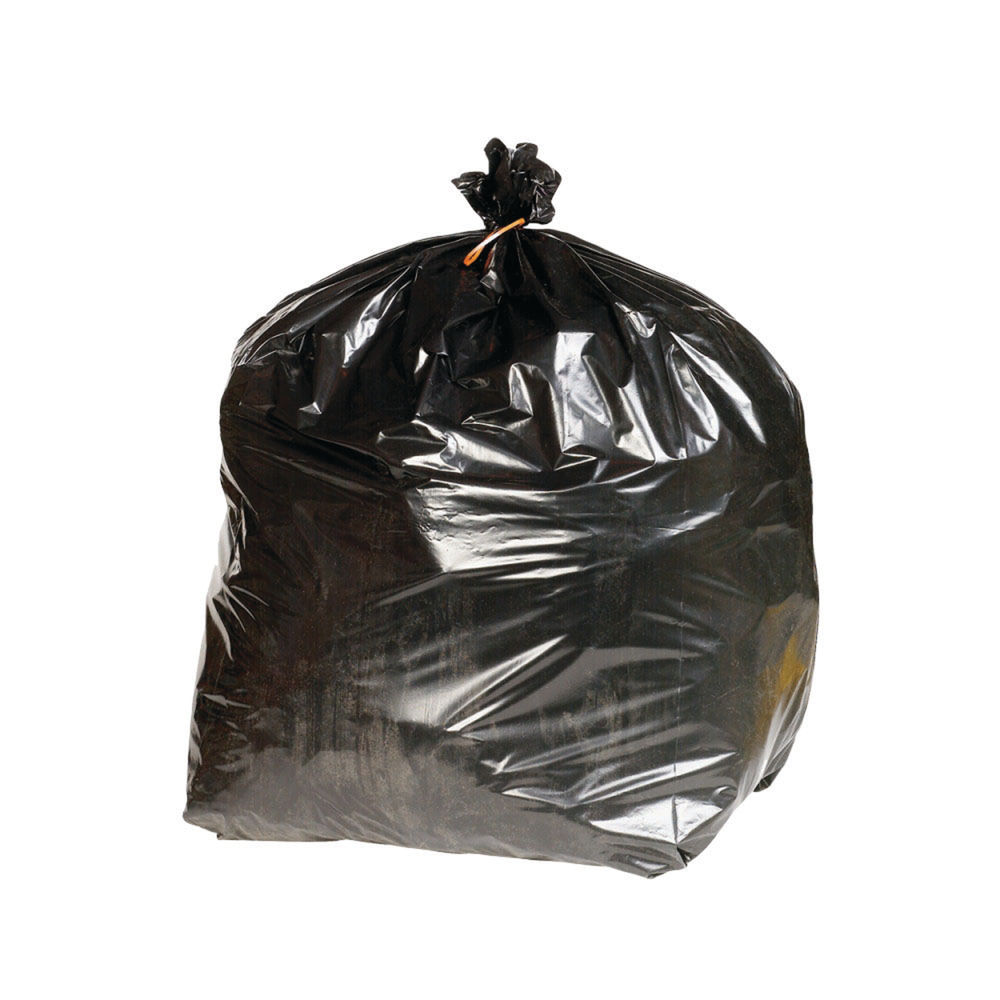 2Work Extra Heavy-Duty Refuse Sack Black (Pack of 200) KF76961