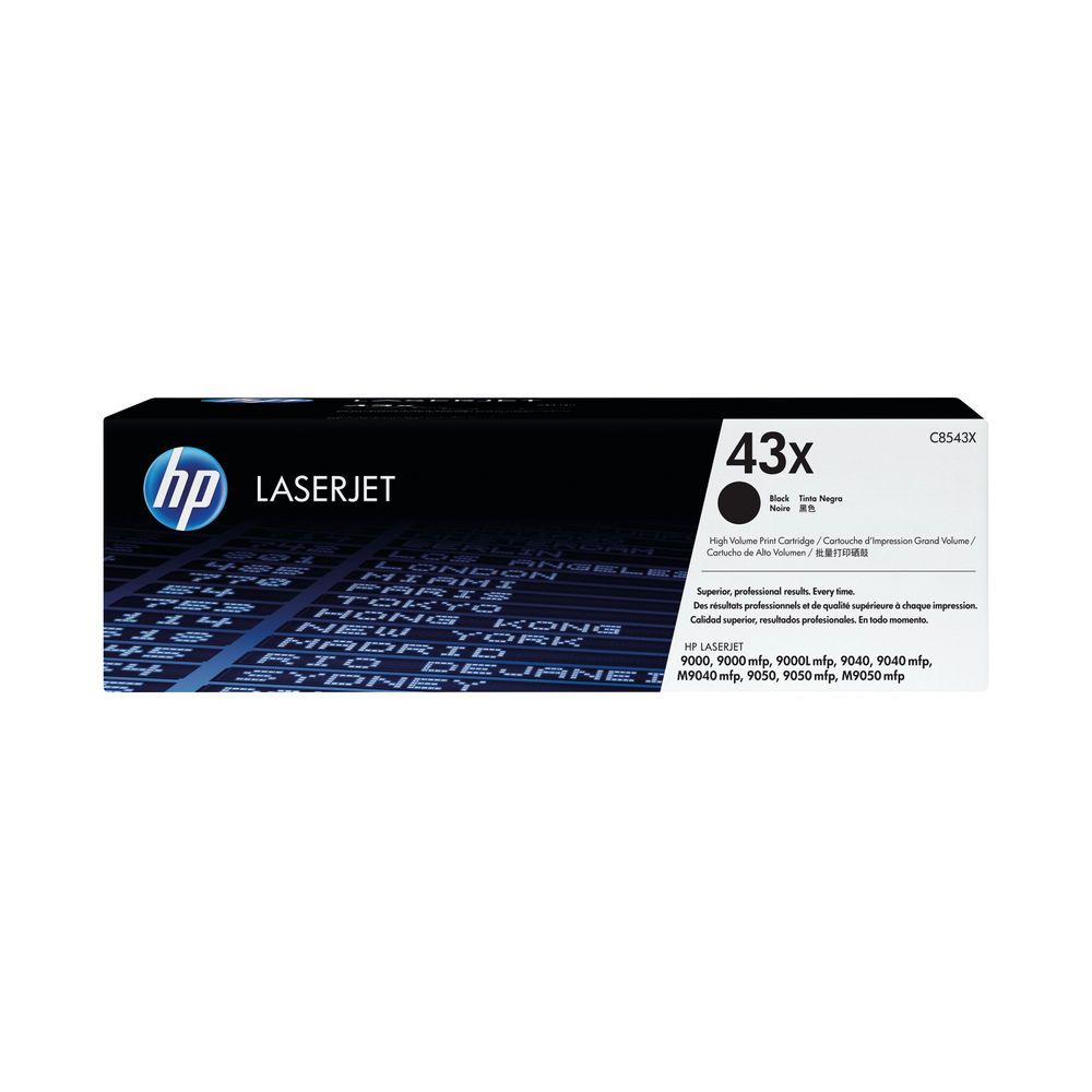 HP 43X LaserJet Toner Cartridge High Yield Black C8543X