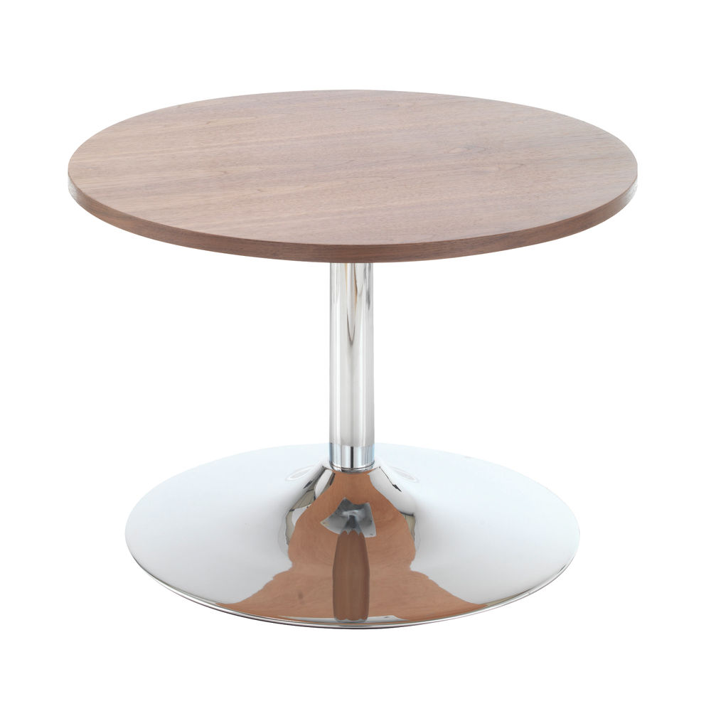 Jemini Bistro Table with Trumpet Base Low600x600x420mm Walnut KF838814