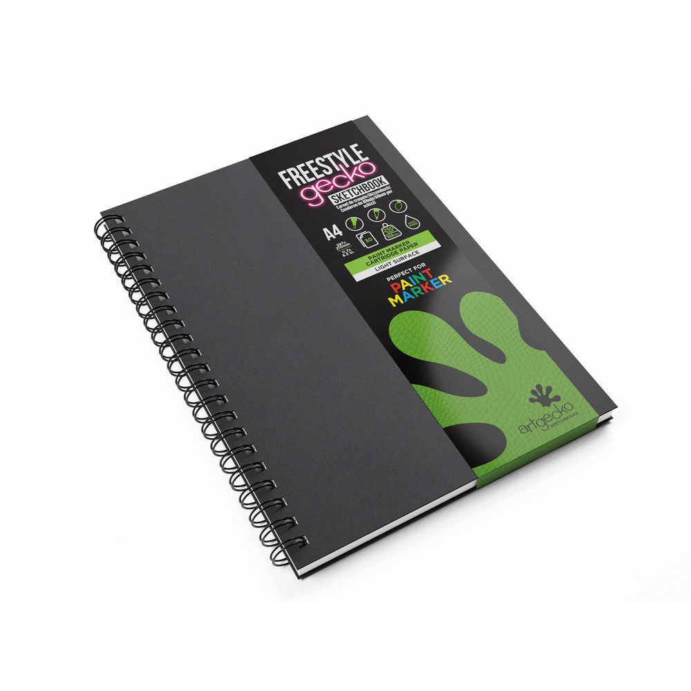 Silvine Artgecko Hardback Sketchbook Freestyle 250gsm 30 Sheets A4