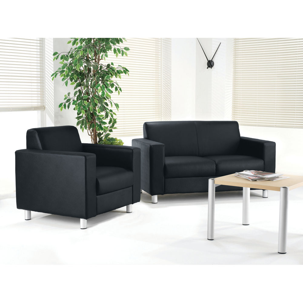 Avior Black 2 Seat Executive Reception Sofa