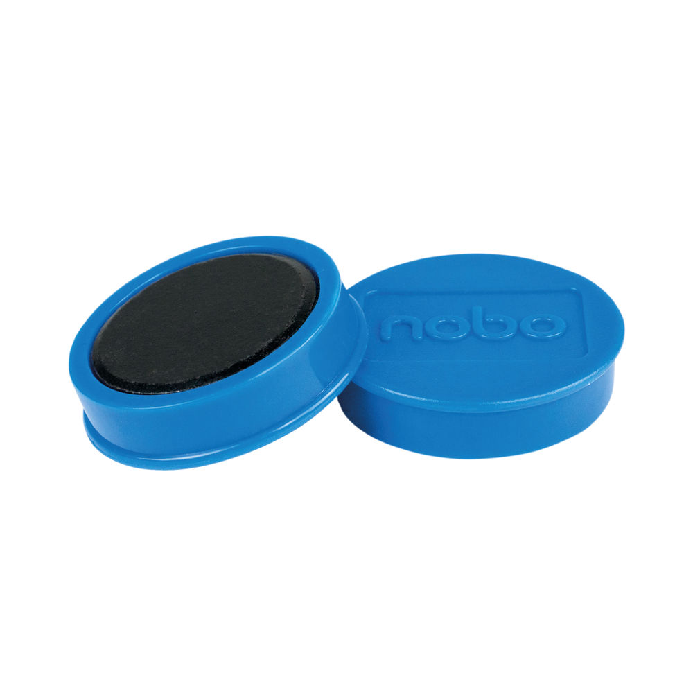 Nobo A4 Blue Whiteboard Magnets 38mm (Pack of 10)