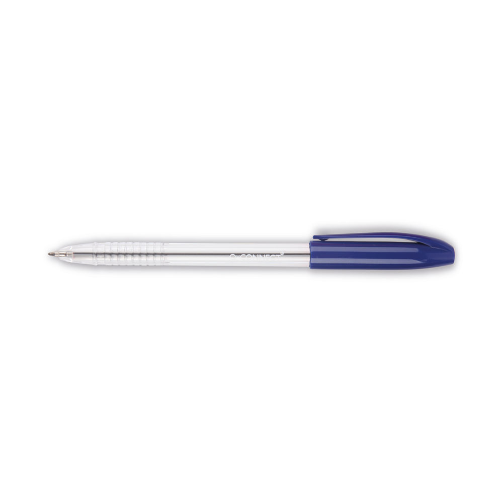 Q-Connect Grip Stick Ballpoint Pen Medium Blue (Pack of 20) KF02458