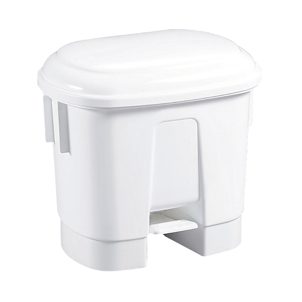 Derby Plastic Pedal Bin 30L White 348020