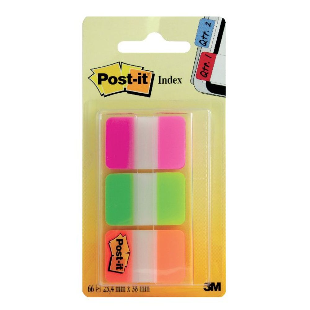 Post-it 25mm Assorted Strong Index, Pack of 66 - 686-PGO