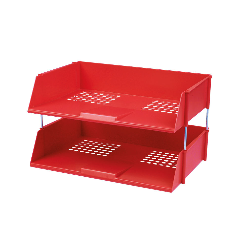 Q-Connect Wide Entry Letter Tray Red