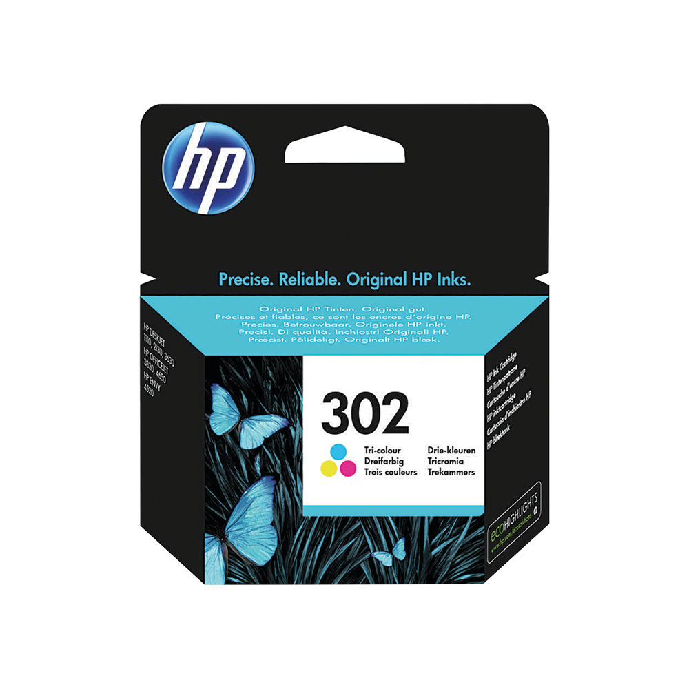 HP 302 Tri-Colour Standard Yield Ink Cartridge | F6U65AE