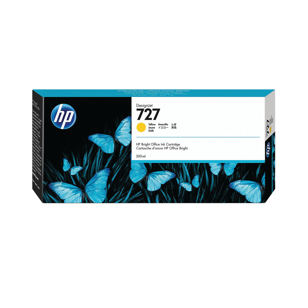 HP 727 DesignJet Yellow Ink Cartridge 300ml F9J78A