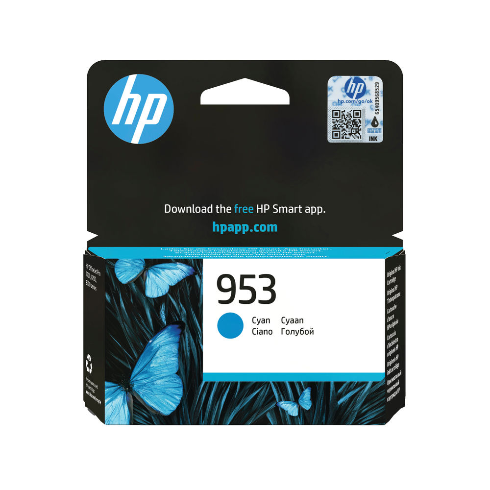 HP 953 Original Ink Cartridge Cyan F6U12AE