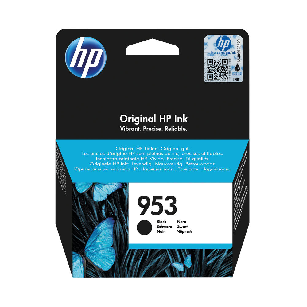 HP 953 Black Ink Cartridge (Standard Yield, 23.5ml, 1,000 Page Capacity) L0S58AE