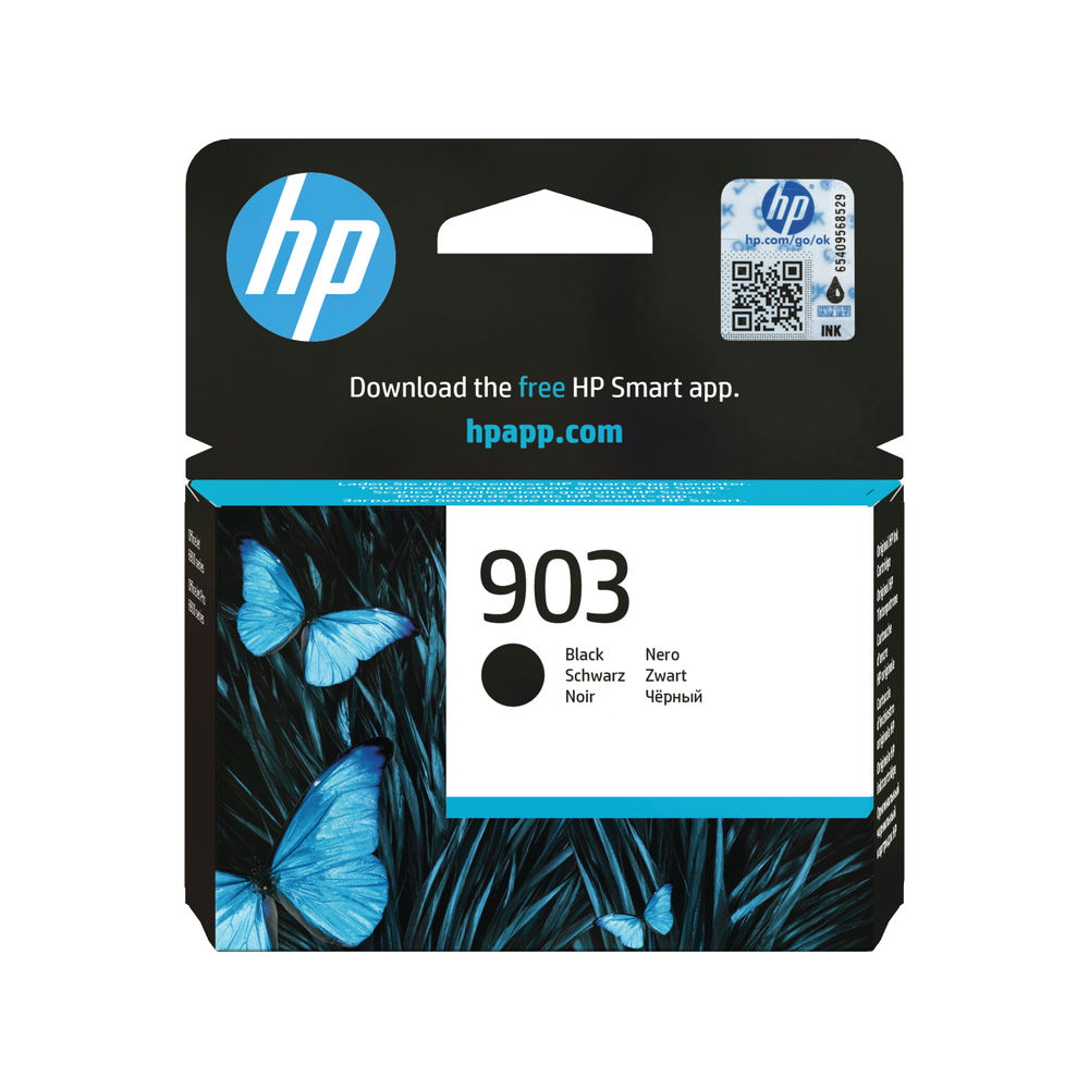 HP 903 Black Ink Cartridge (Standard Yield, 8ml, 300 Page Capacity) T6L99AE