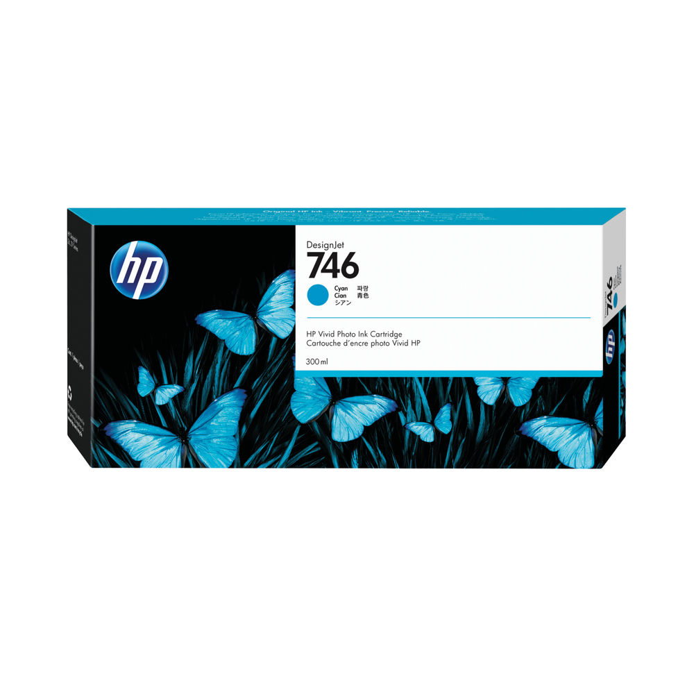 HP 746 300ml Cyan Ink Cartridge P2V80A