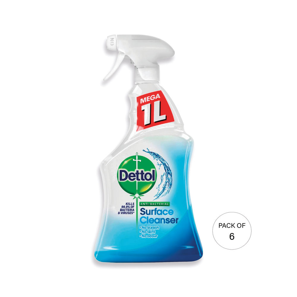 Dettol Surface Cleaner Trigger Spray No Fragrance 1L (Pack of 6) 3165417