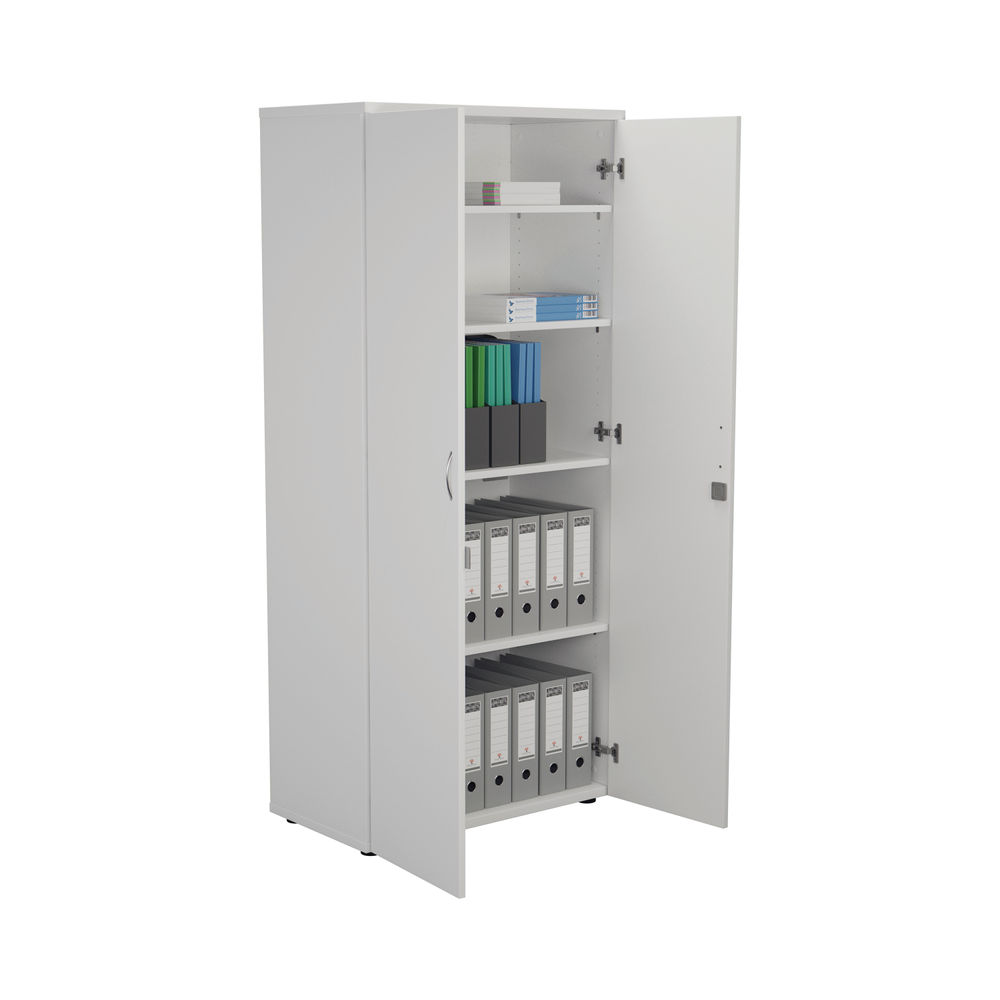 First H1800mm White Wooden Storage Cupboard