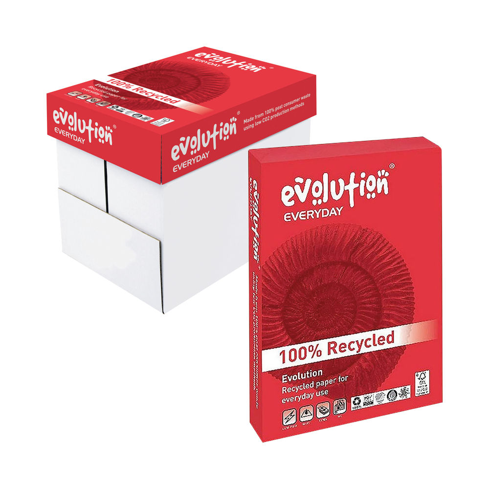 Evolution Everyday A4 Recycled Paper 80gsm White (Pack of 2500)