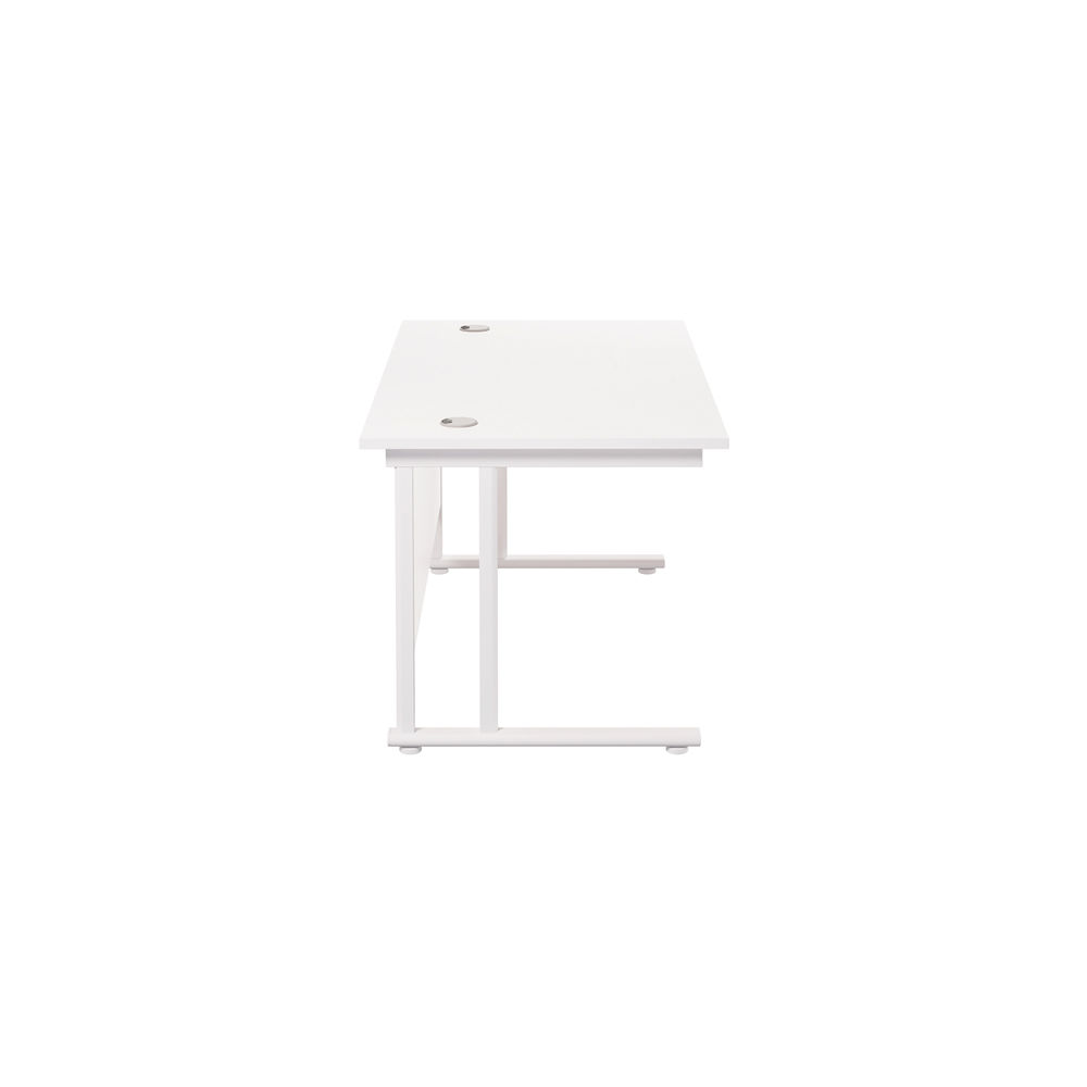 Jemini 1400x800mm White/White Cantilever Rectangular Desk