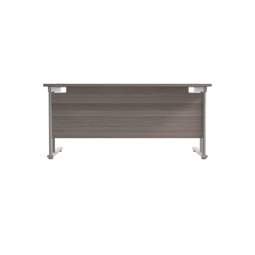 Jemini 1600x800mm Grey Oak/Silver Cantilever Rectangular Desk