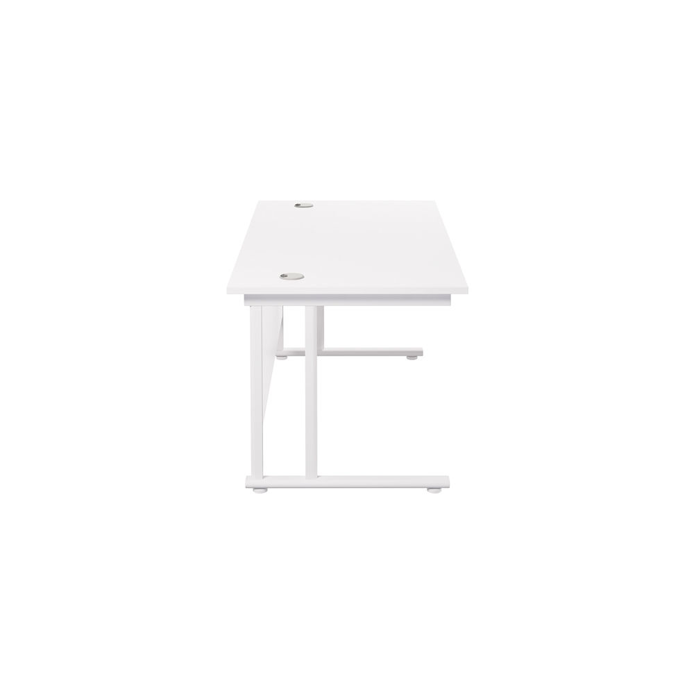 Jemini 1600x800mm White/White Cantilever Rectangular Desk