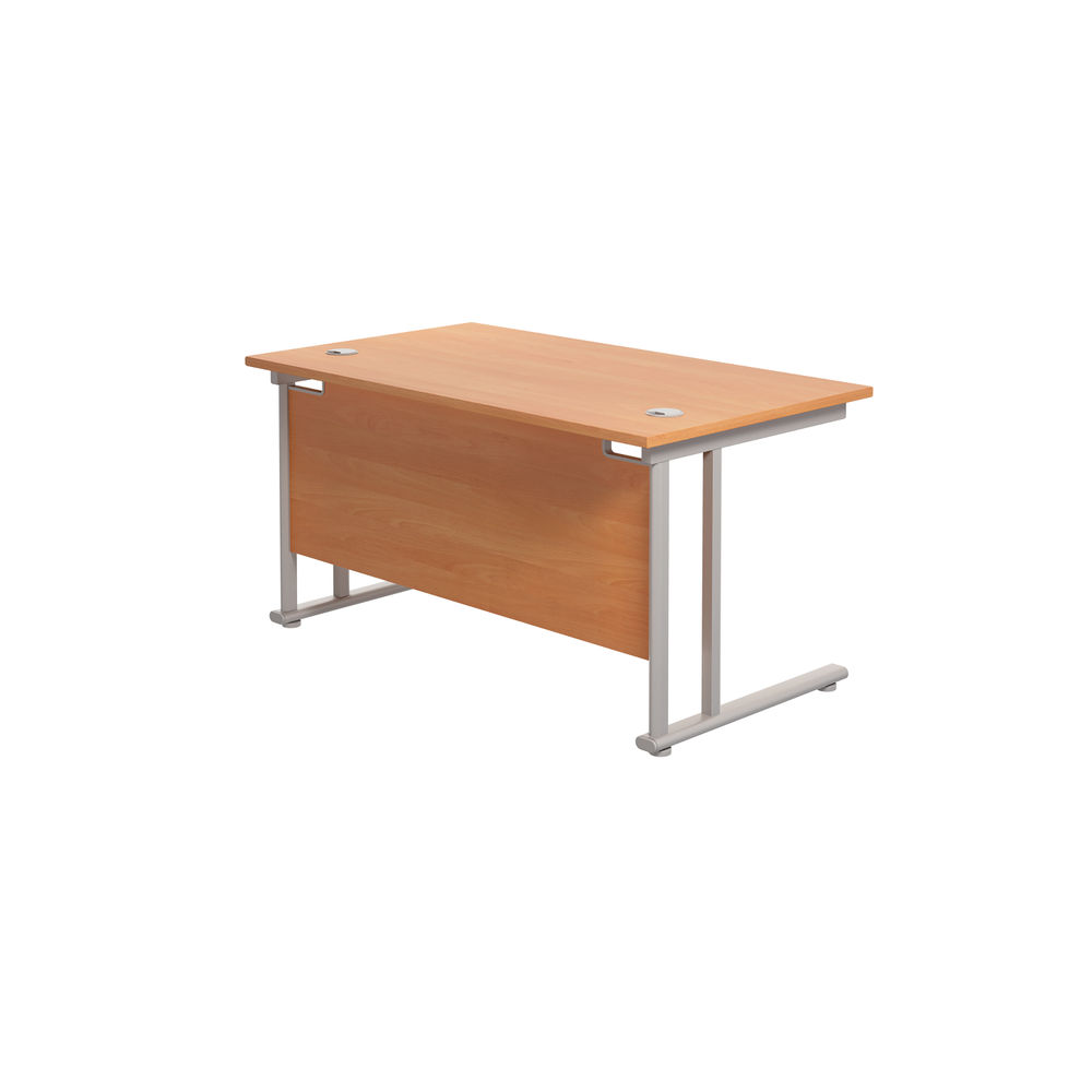 Jemini 1200x800mm Beech/Silver Cantilever Rectangular Desk