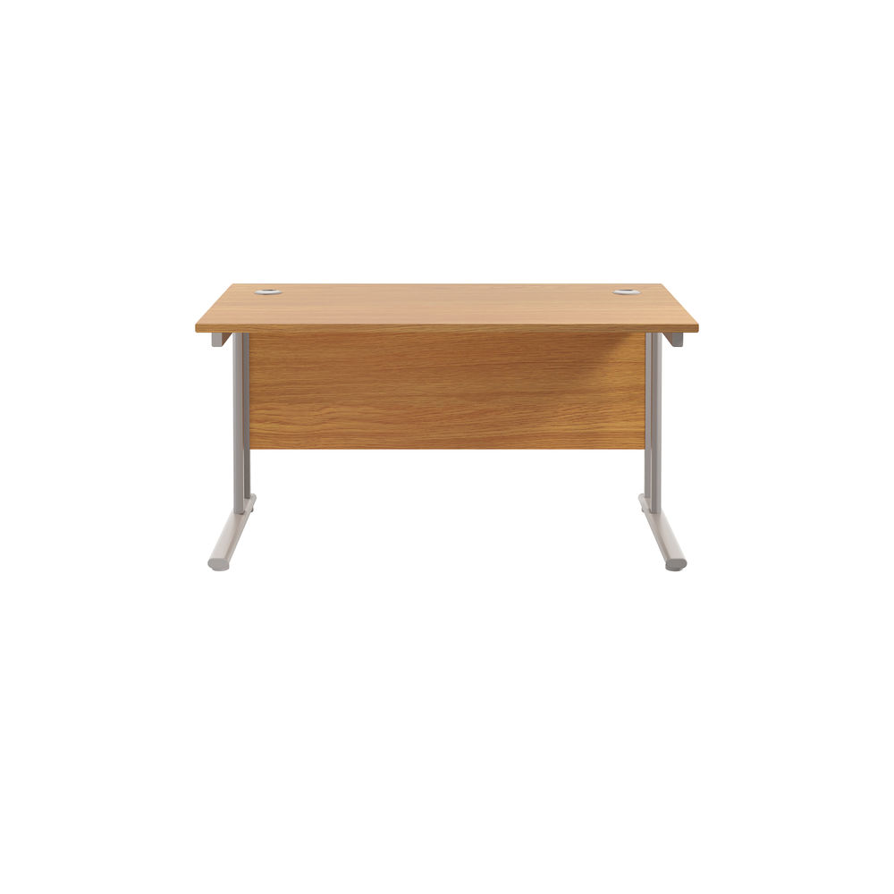 Jemini 1400x800mm Nova Oak/Silver Cantilever Rectangular Desk