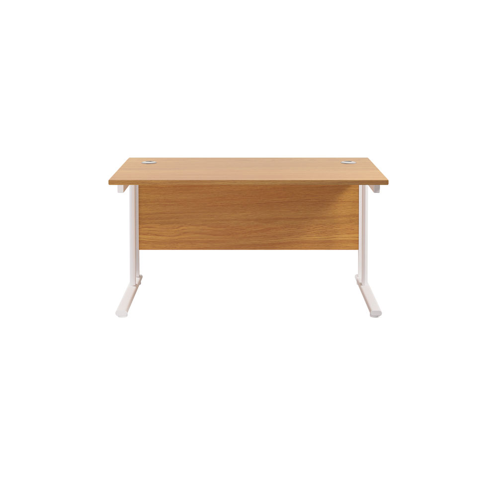 Jemini 1400x800mm Nova Oak/White Cantilever Rectangular Desk