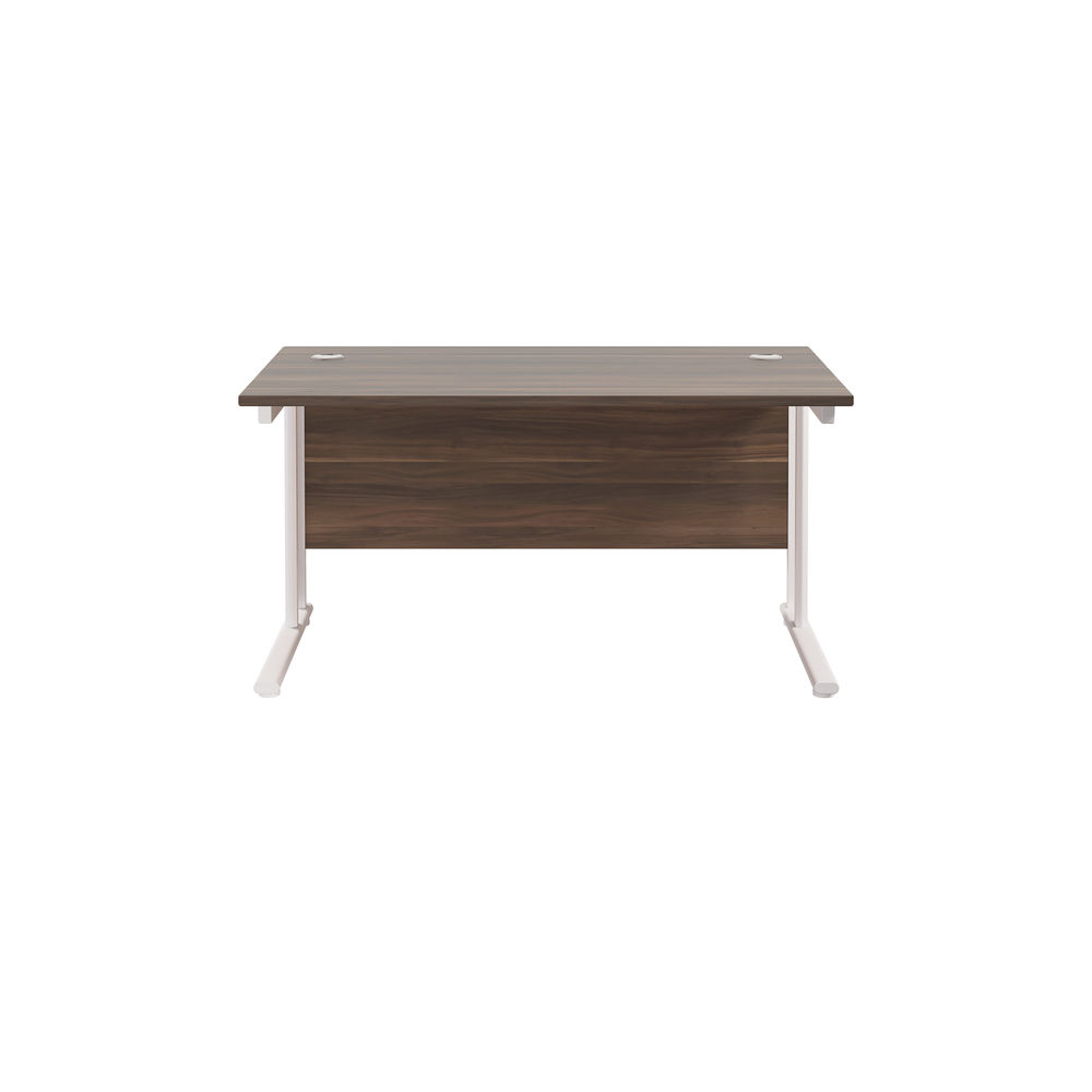 Jemini 1400x800mm Dark Walnut/White Cantilever Rectangular Desk