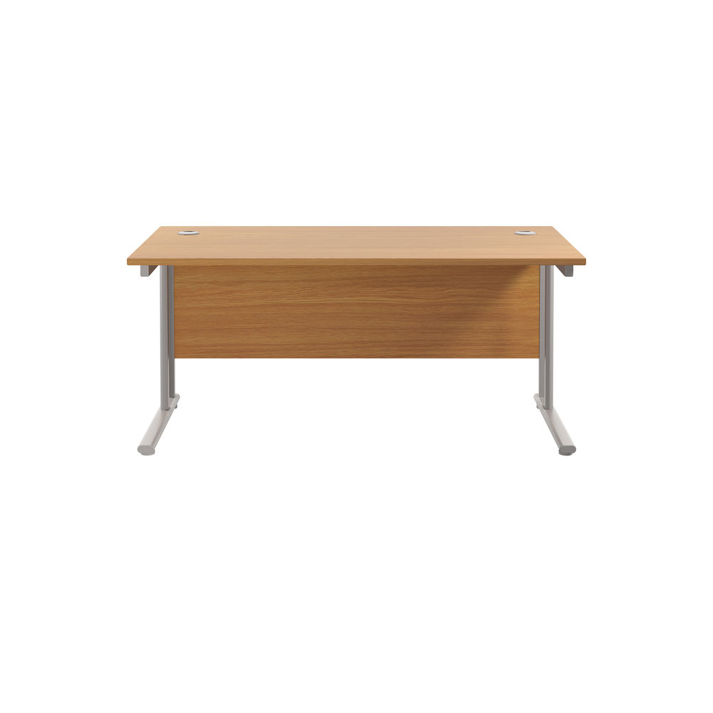 Jemini 1600x800mm Nova Oak/Silver Cantilever Rectangular Desk