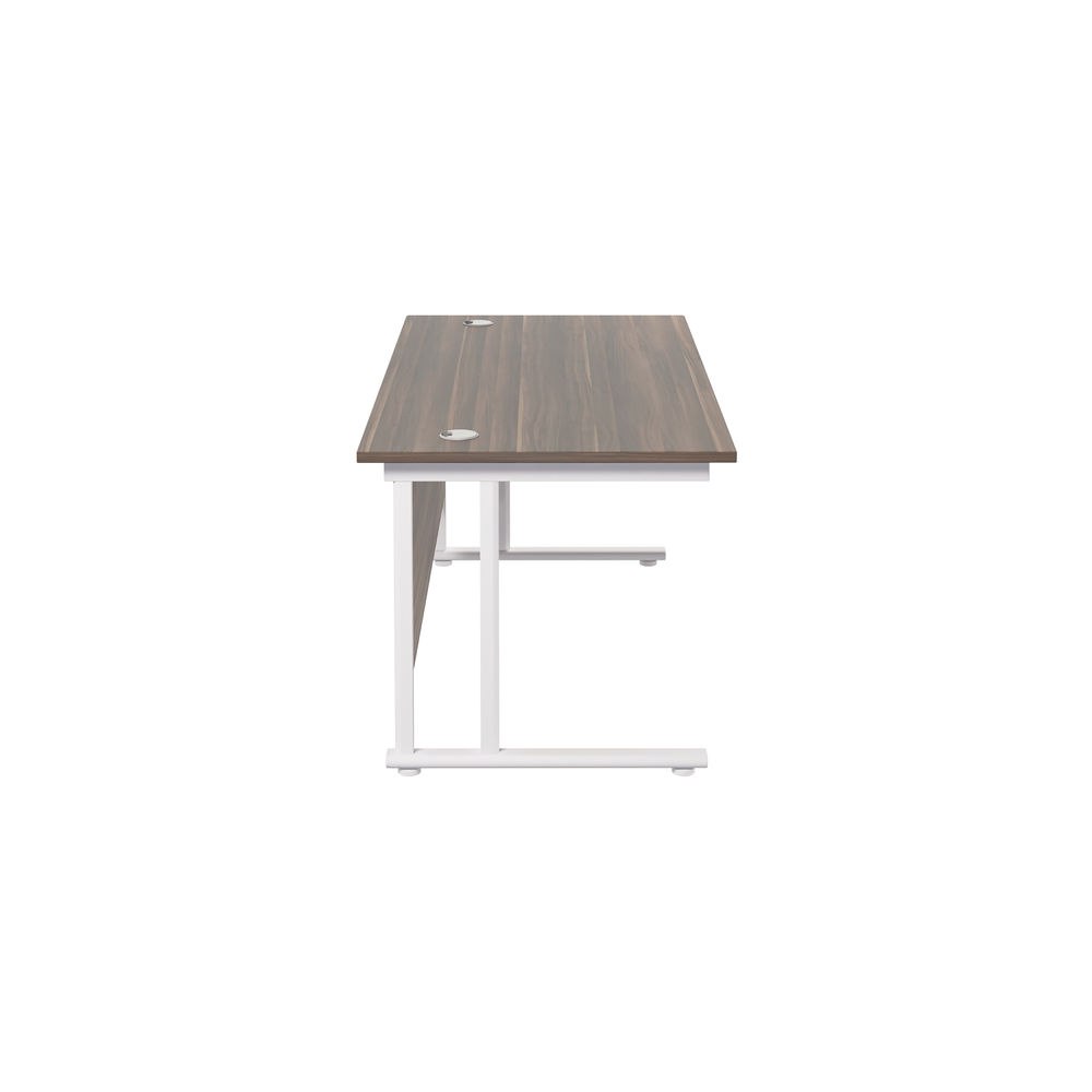Jemini 1600x800mm Dark Walnut/White Cantilever Rectangular Desk